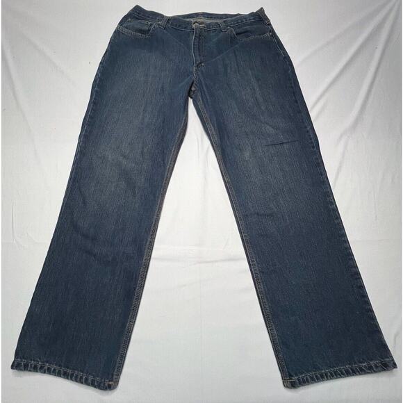 Carhartt Men's Dark Wash Relaxed Fit Blue Denim Jeans - Size 37x30 - Picture 1 of 5